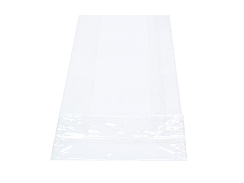 Blokbundspose forseglet bund i cellofan, 14 x 8 x 28 cm. fra bunden