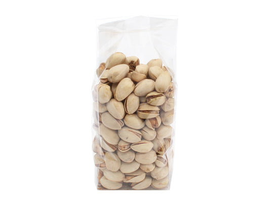 Blokbundspose forseglet bund i cellofan, 7 x 4 x 22 cm. med indhold