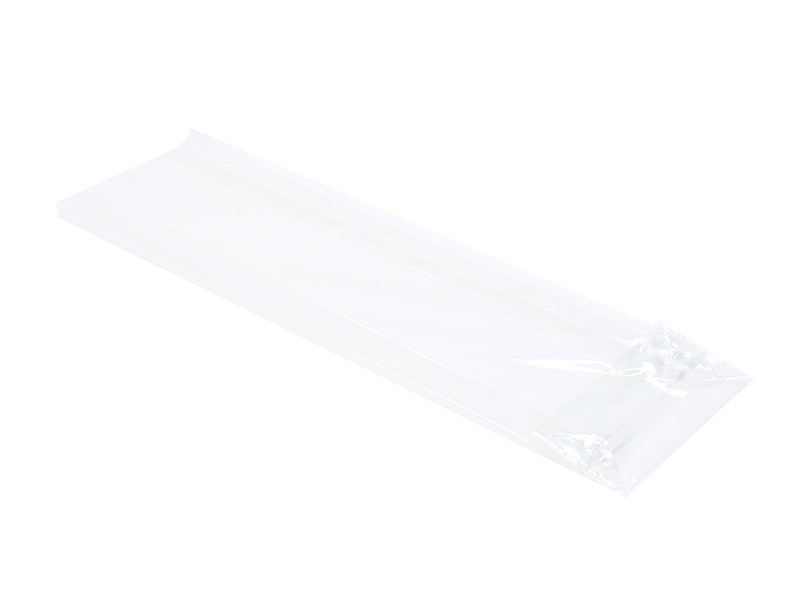 Blokbundspose forseglet bund i cellofan, 9 x 4 x 28 cm.