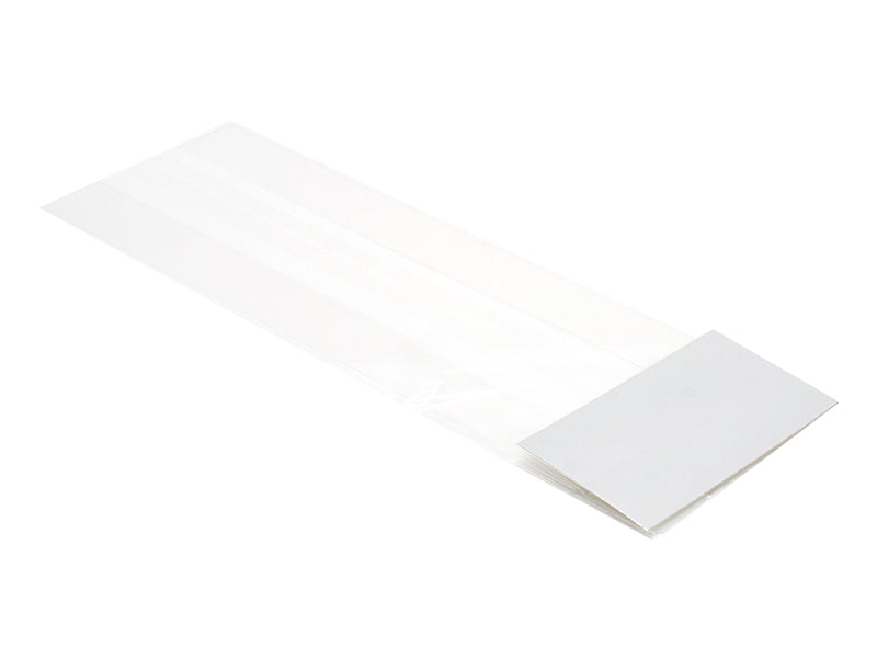 Klodsbundsposer med sølvfarvet karton indlagt i bunden, 10 x 6 x 30 cm.