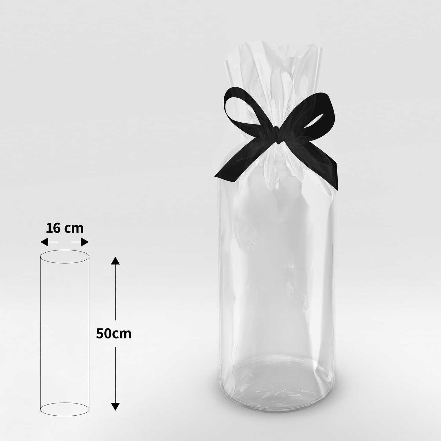 Diamantpose Cellofan - Ø16 x H50 cm - Pakke med 50 stk.