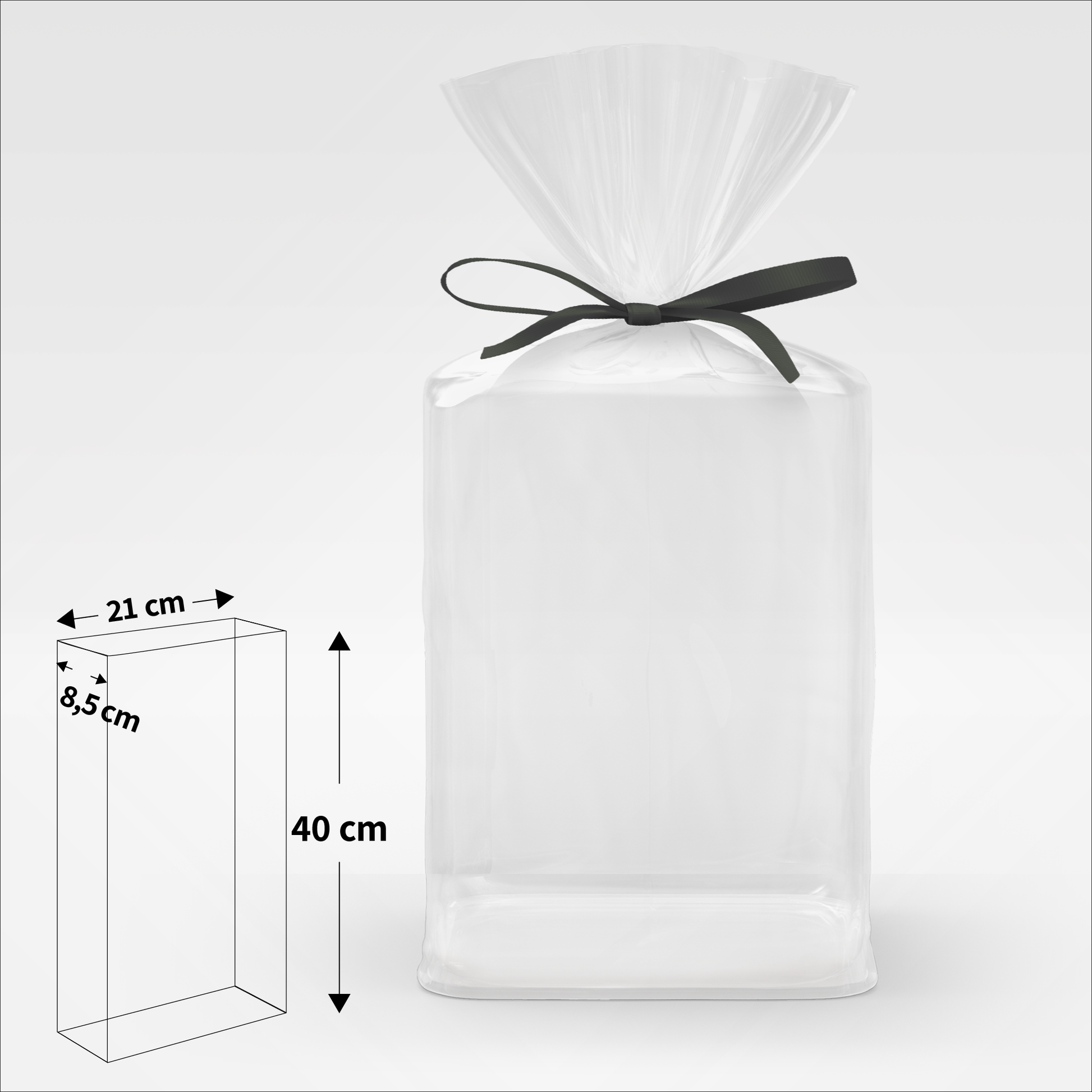Cellofanposer med bund, klodsbundsposer - 21 x 8,5 x 40 cm