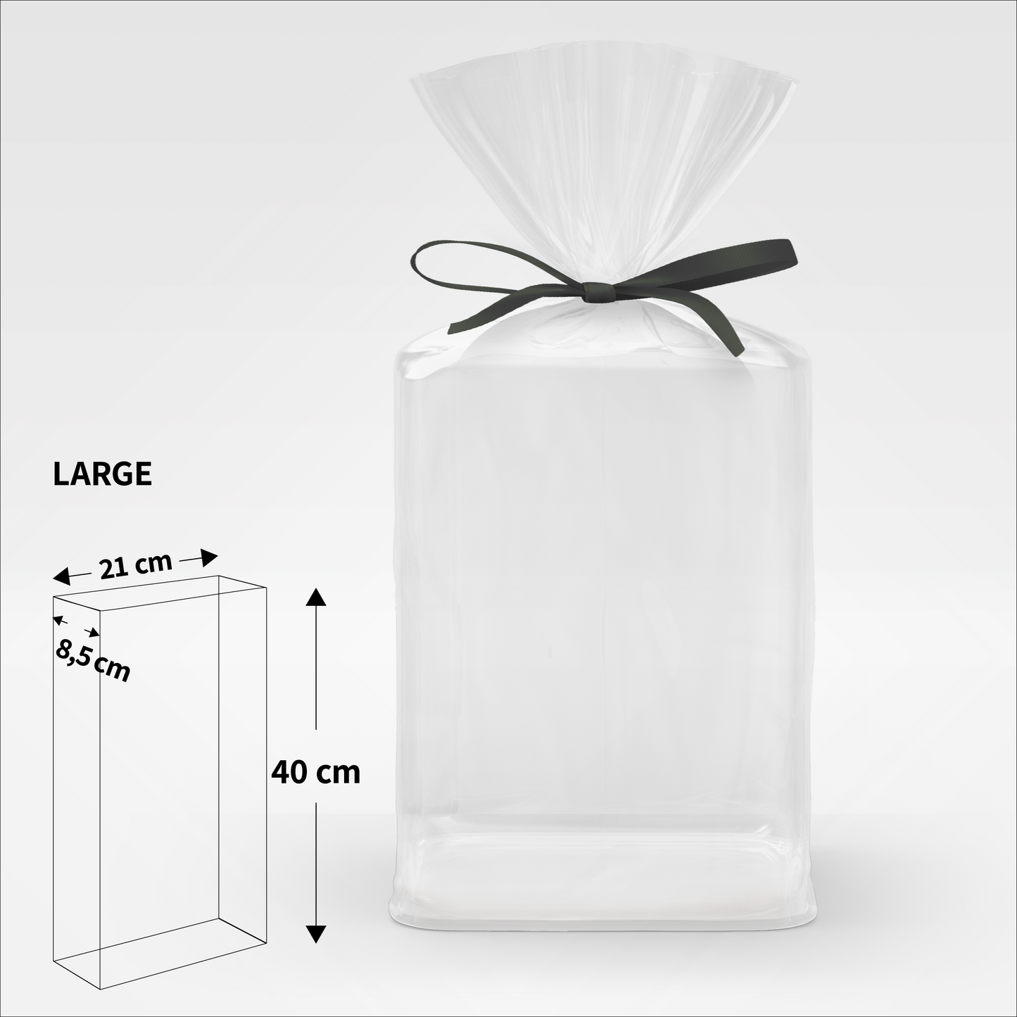 Klodsbundsposer Cellofan LARGE - 21 x 8,5 x 40 cm - Pakke med 50 stk.