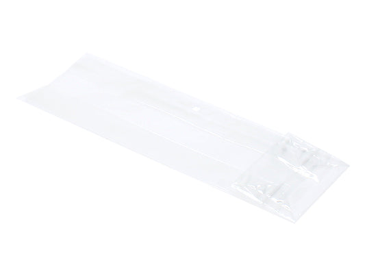 Blokbundspose forseglet bund i cellofan, 7 x 4 x 22 cm.