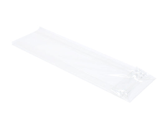 Blokbundspose forseglet bund i cellofan, 8 x 4 x 27 cm.