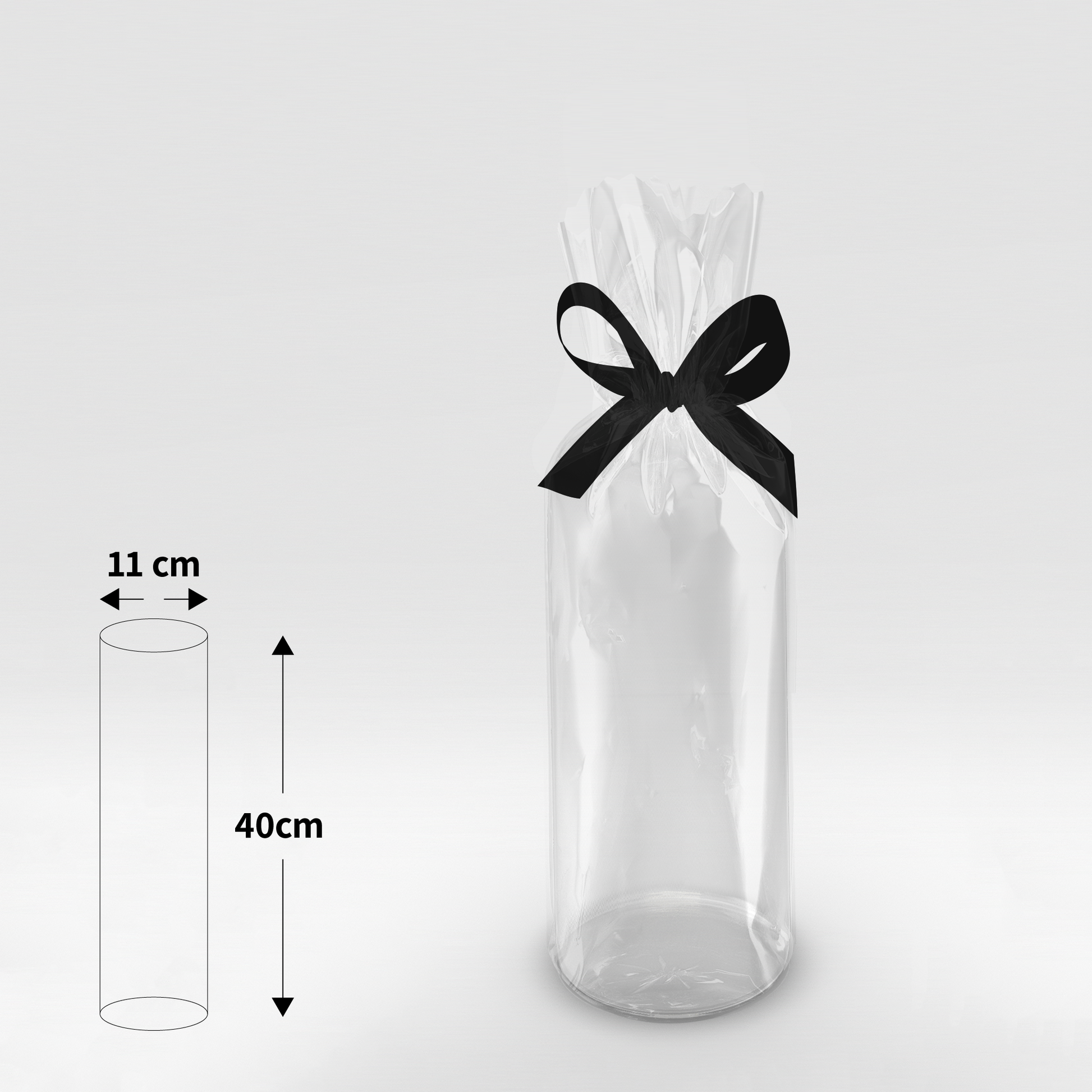 Diamantpose Cellofan - Ø11 x H40 cm - Pakke med 50 stk.