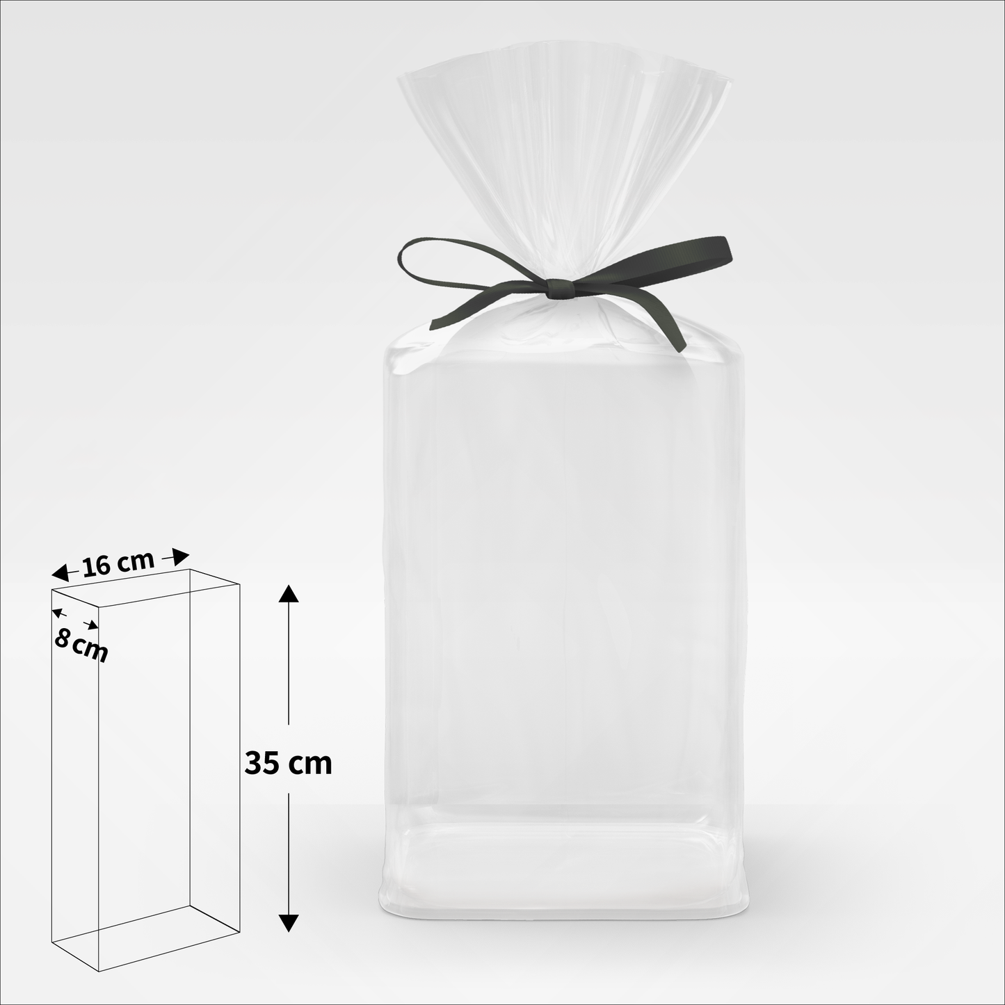 Klodsbundsposer Cellofan - 16 x 8 x 35 cm - Pakke med 50 stk.