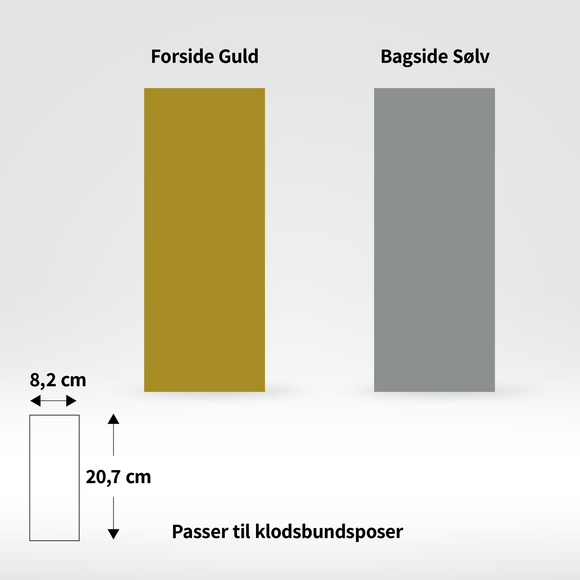 Papbund til klodsbundsposer - 20,7 x 8,2 cm - Pakke med 50 stk.