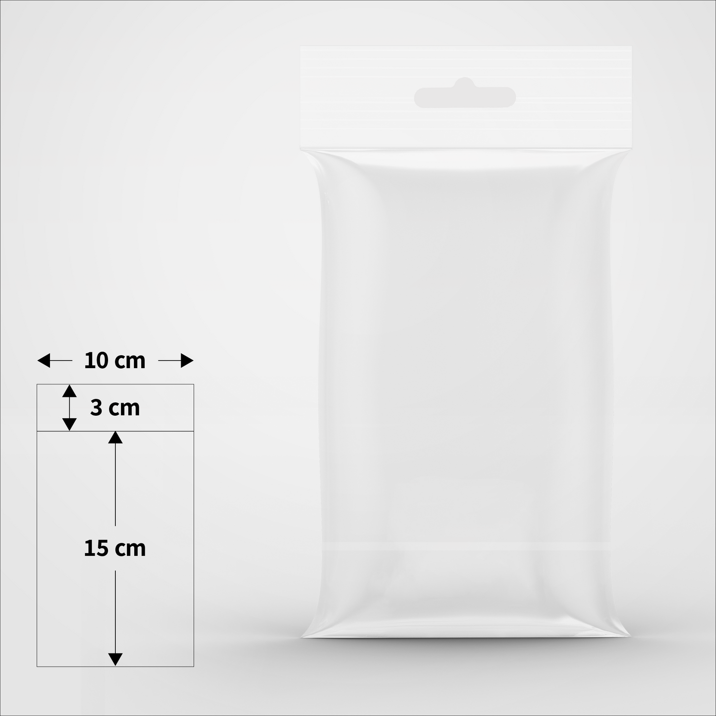 Cellofanposer med ophæng - 10 x 15 cm - Pakke med 100 stk.